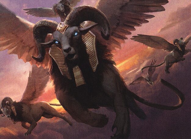 Arte oficial de Unesh, Criosphinx Sovereign, ejemplo de su papel en Commander
