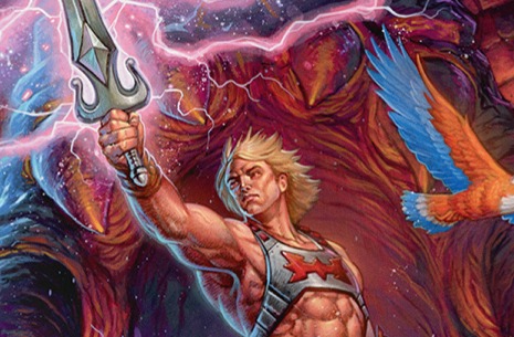 Detalle del poder de Grayskull del mismo arte oficial, Chris Seaman — Secret Lair Masters of the Universe