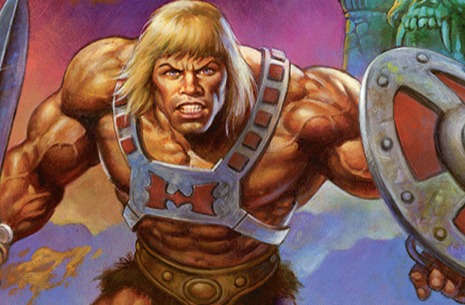 Detalle de He-Man del mismo arte oficial, Alex Horley-Orlandelli — Secret Lair Masters of the Universe