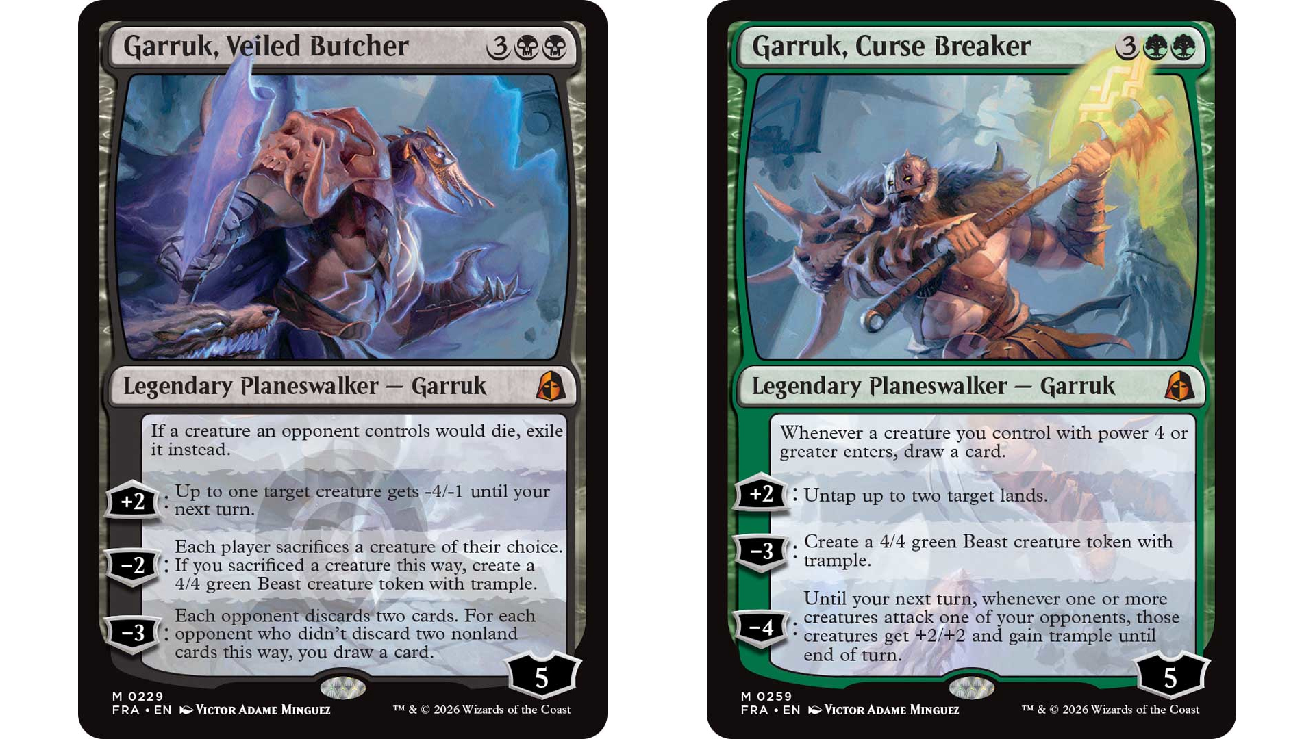 Garruk, Curse Breaker y Garruk, Veiled Butcher - Reality Fracture