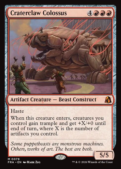 Craterclaw Colossus: remate que recompensa artefactos en mesa