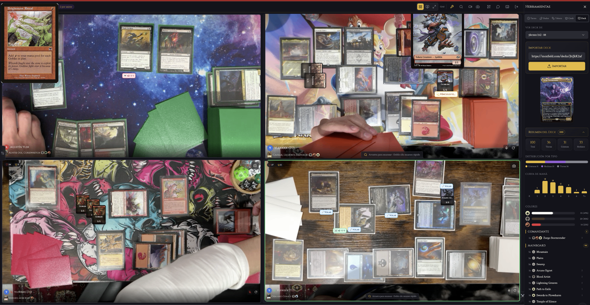 Vista previa de la mesa virtual de MTG Tabletop
