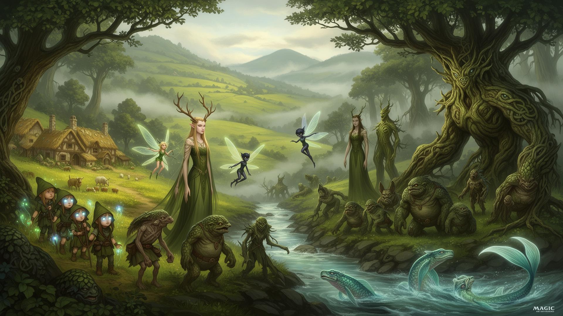 Las ocho tribus de Lorwyn reunidas