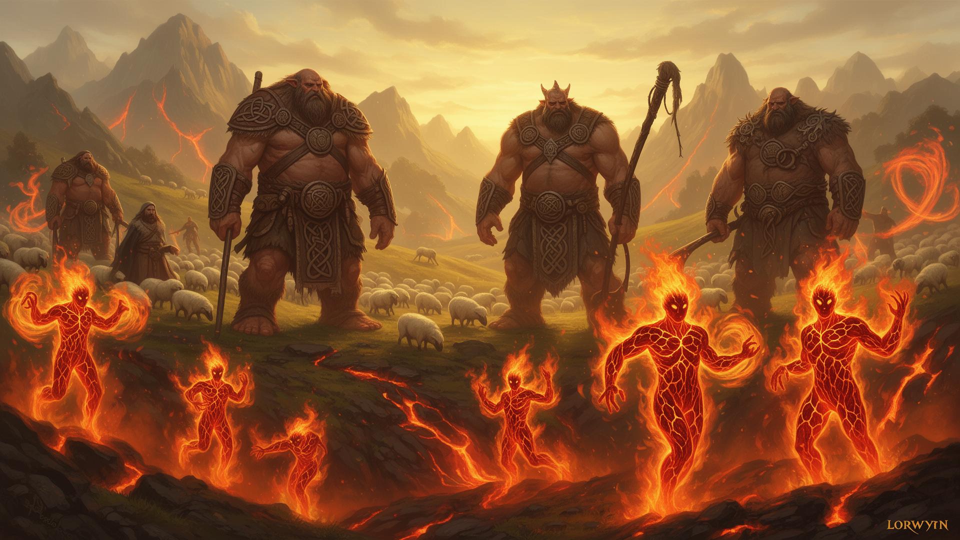 Gigantes y Flamekin de Lorwyn